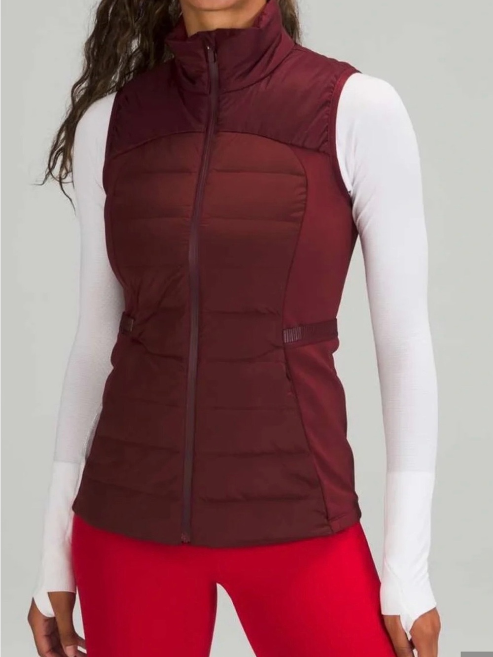 Lululemon 700 fill down  for It vest  red merlot  size 8